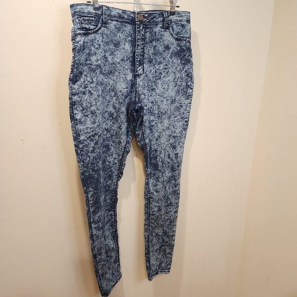 ROX DENIM Acid Wash Denim High Waisted  SkinnyJeans Size 13 - Picture 1 of 11